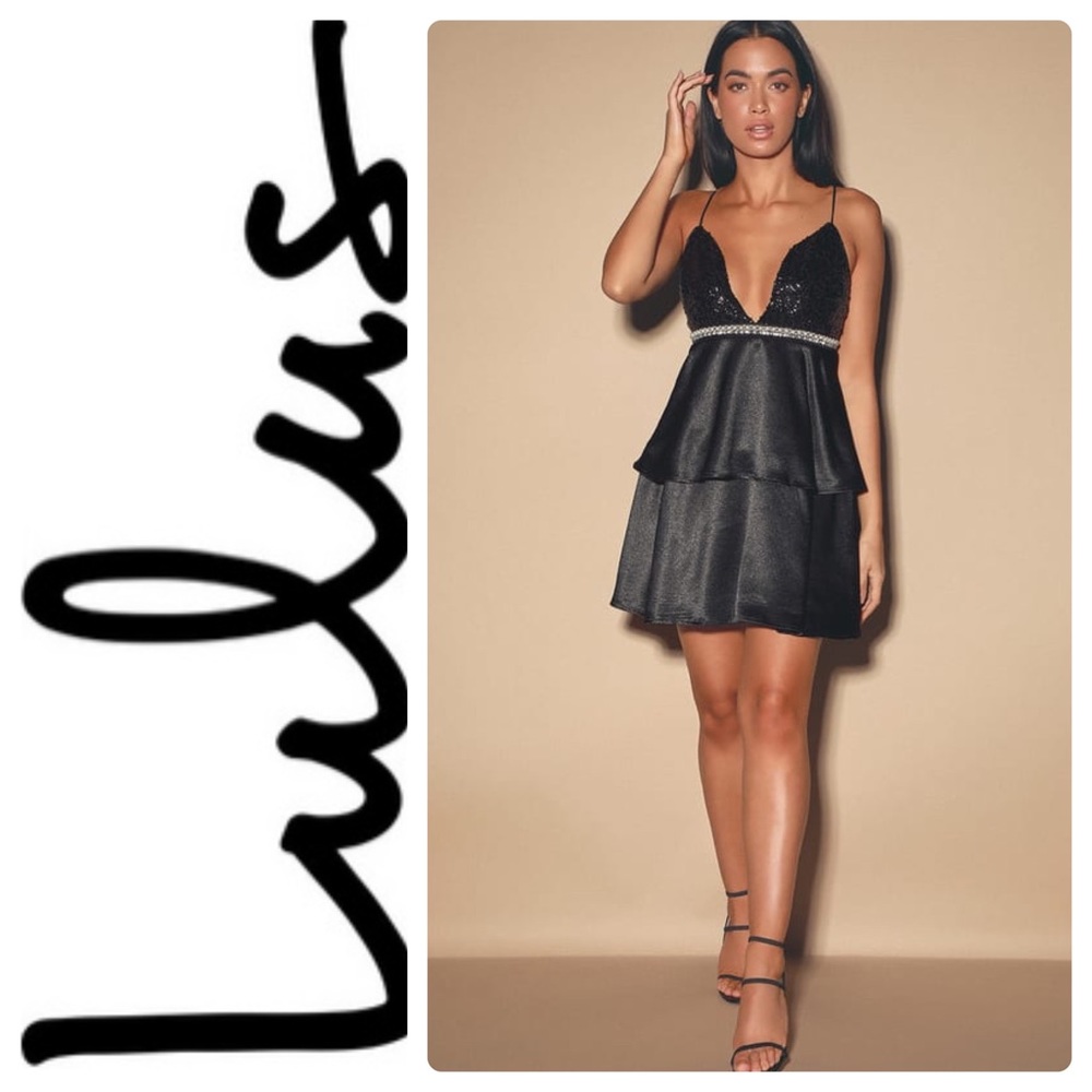 Lulus Black Sequin Dress